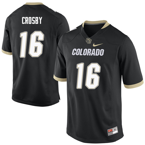 Men #16 Mason Crosby Colorado Buffaloes College Football Jerseys Sale-Black
